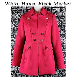 White House Black Market Red Pea Coat Size XXS
